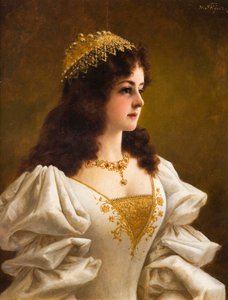 Oosters meisjesportret door Moritz Stifter